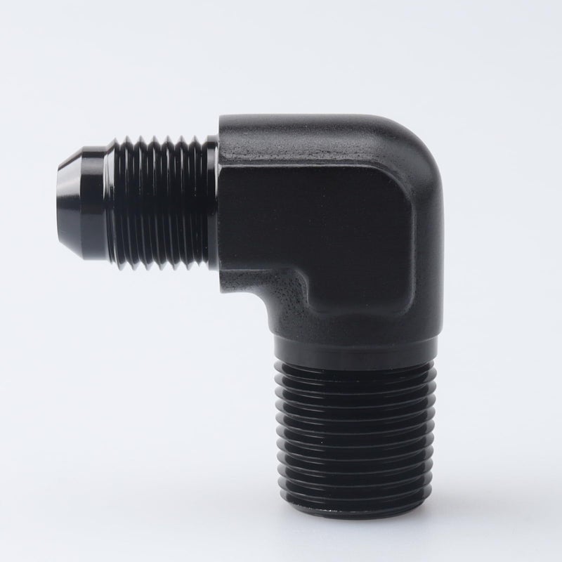AC PERFORMANCE 90 Degree Elbow -6 AN Male to 3/8" NPT Male Fitting Adapter Connector Aluminum Black - Image 2